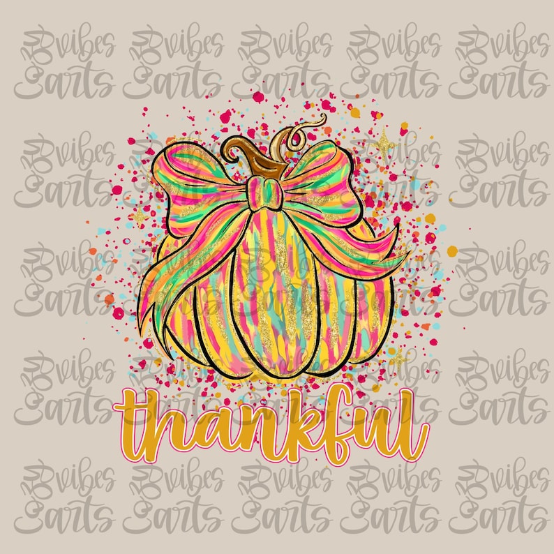 Trendy Autumn Bow Pumpkin DTF Shirt Graphic mock-up showcasing a Thanksgiving design