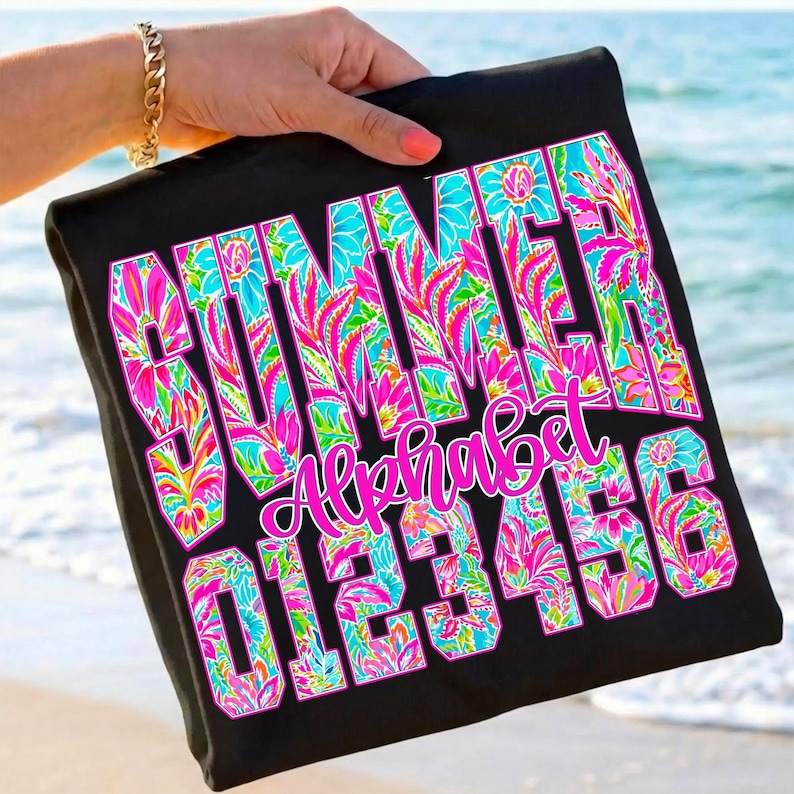 Close-up of Preppy Coquette Daisy accents within the digital alphabet design