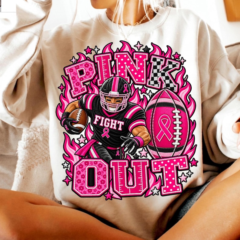 Breast Cancer Support Game Day Sweatshirt Graphic