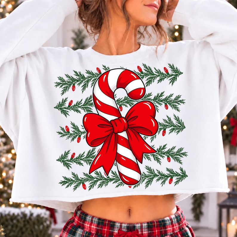 Holiday Candy Cane Bow Digital Download