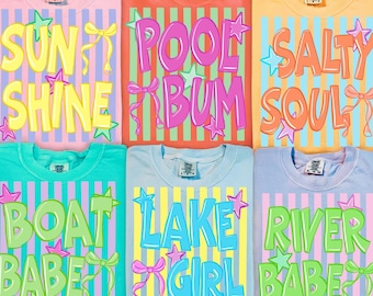 Retro Summer PNG Bundle, Beach Life Lake Girl Png, Neon Summer Vibes Design, Distressed Beach Sublimation, Popular Summer DTF Designs PNG