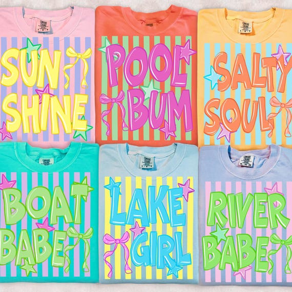Retro Summer PNG Bundle, Beach Life Lake Girl Png, Neon Summer Vibes Design, Distressed Beach Sublimation, Popular Summer DTF Designs PNG