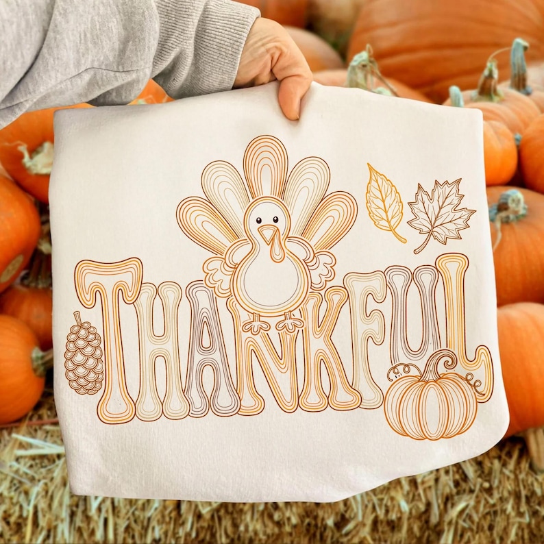 Retro Thanksgiving Sublimation Design on Tote Bag