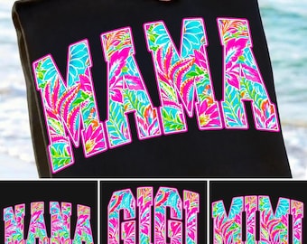 Mama GIGI Bundel Retro Blumen Sommer PNG Küstenästhetik Strand Sublimationsdesign Girly Kokette Hallo Sommer Pinselstrich See Tage