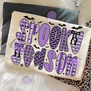 Halloween Coquette Sublimation Design: Spooky Girly PNG with Bows, Lace, and Purple Stripes