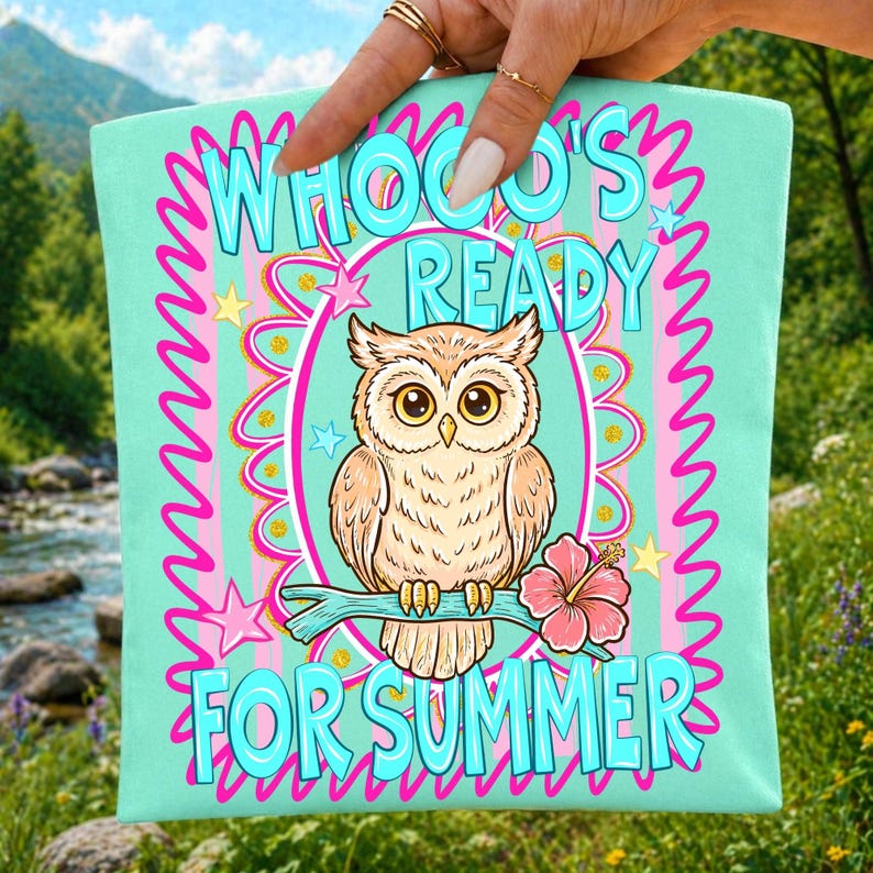 Cute Tropical Owl Kids Summer Shirt Mockup