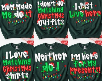 Funny Matching Family Christmas Pajama PNG, I Don't Do Matching SVG, Xmas Digital Shirt Design for Siblings, Parents, Kids
