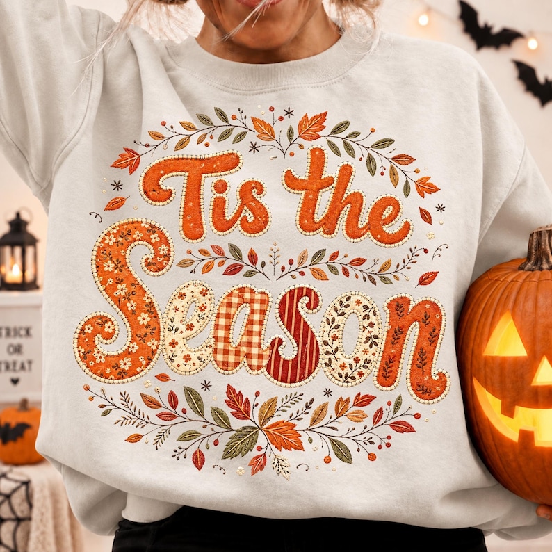 Retro Fall Floral Typography Design