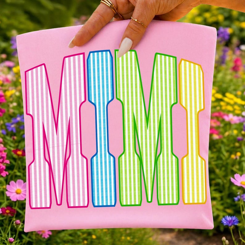 Image of Seersucker Grandma Mama PNG Bundle, Gigi Mimi Nana Sublimation Designs Set, Preppy Mom Shirt PNG Pack, Mothers Day Sublimation Collection