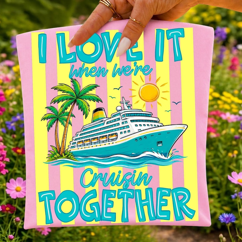 Vibrant 'Cruisin Together 2026' tropical cruise shirt design PNG file