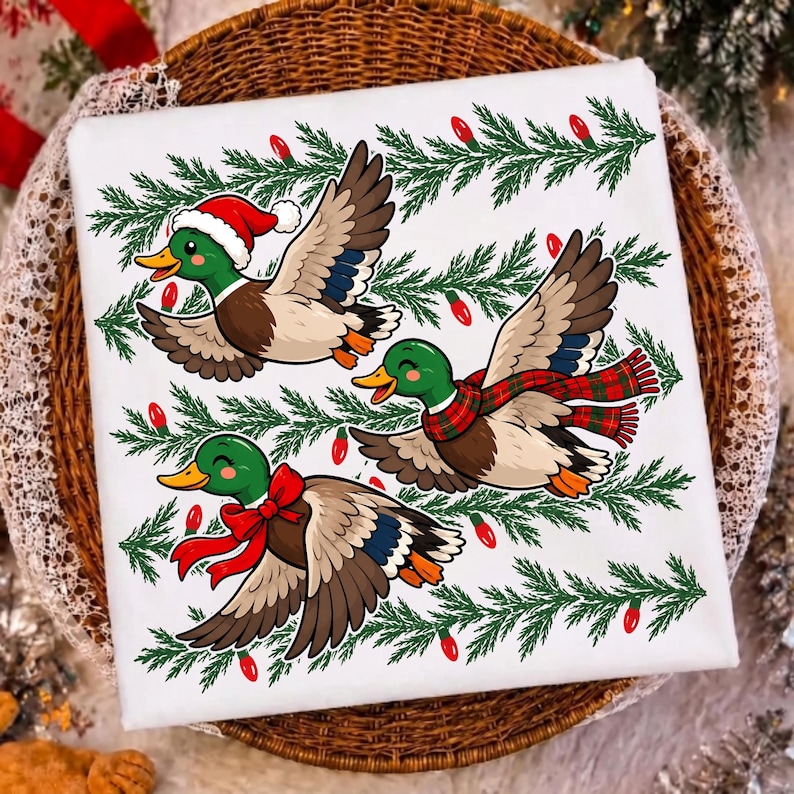 Merry Quackmas Y’all sublimation print on a holiday sweatshirt