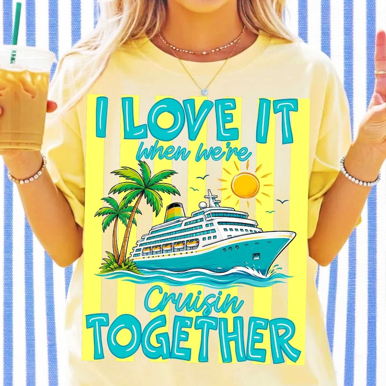 Image of Cruisin Together 2026 PNG Couple Cruise Shirt Design Matching Cruise Sublimation File Tropical Cruise Vacation Tee Travel PNG Graphic