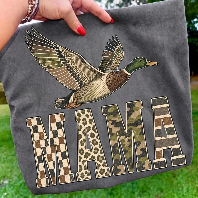 Camo Mallard Duck Mama Sublimation Design on Tumbler Mockup