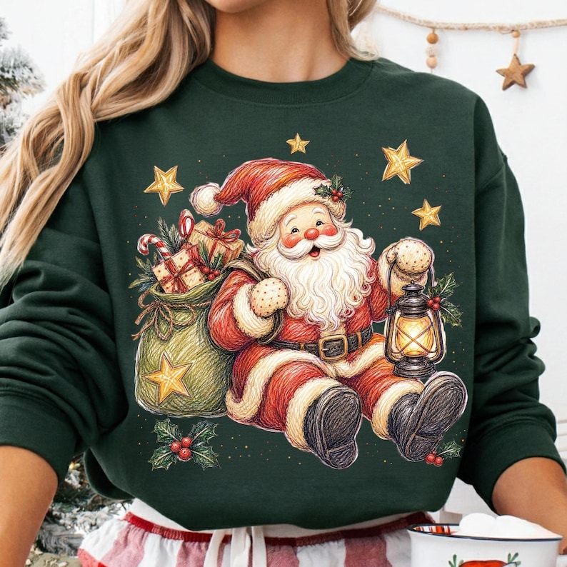 Vintage Santa Sublimation Design on a Christmas Mug Mockup