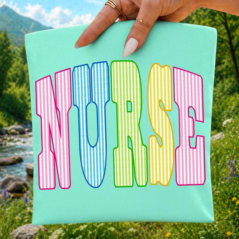 Mockup of a custom t-shirt created with a Nurse Title PNG design, perfect for healthcare worker appreciation
