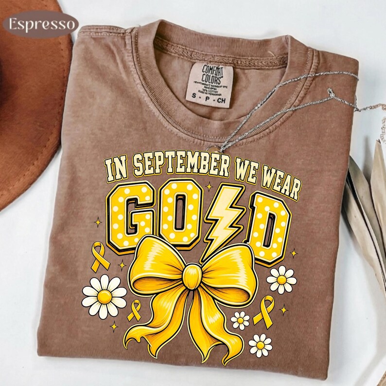 Childhood Cancer Awareness Gold Bow Design Mockup