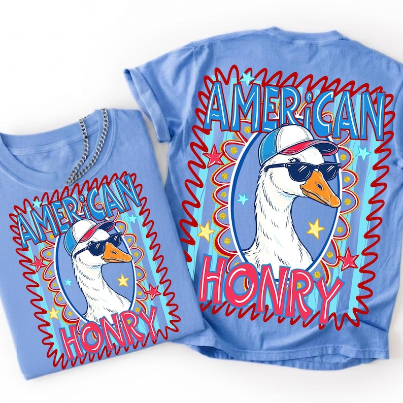 Full A-Z Letter Set and 0-9 Numbers in Patriotic Goose and Duck Coquette USA Style