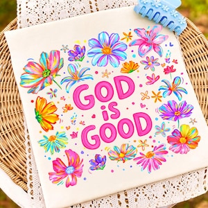 Preppy Boho Christian PNG God Is Good Bible Verse Design Faith Sublimation DTF Design Jesus Worship Song Gospel Scripture Digital Download
