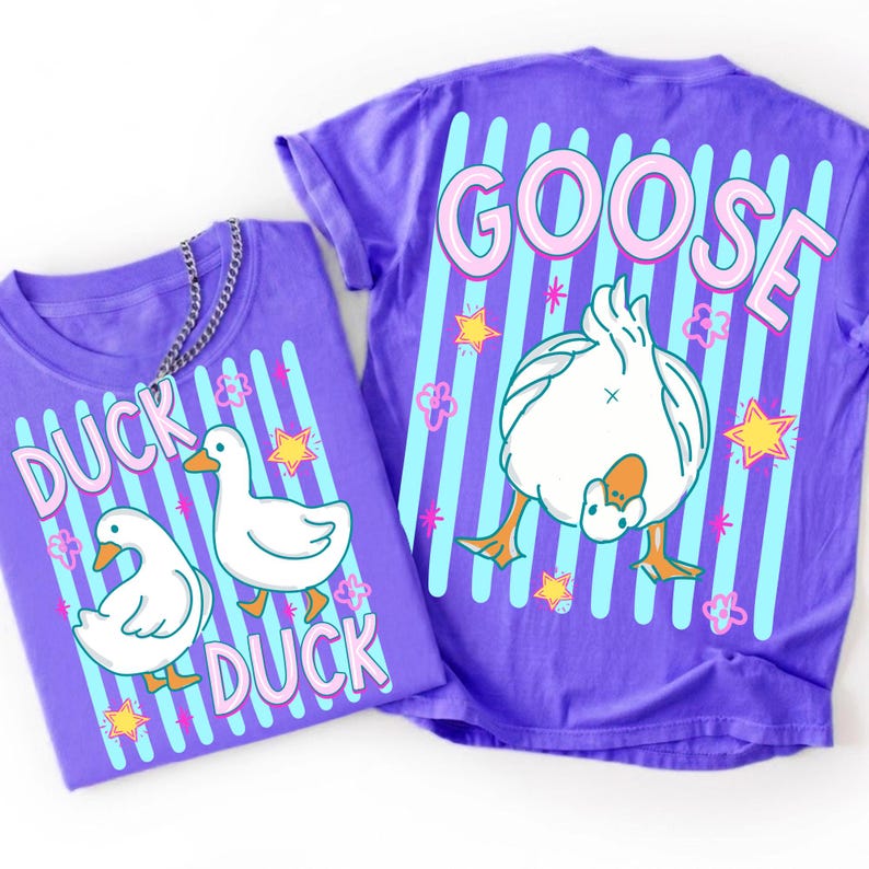 Cute Pastel Duck Duck Goose Vintage Summer PNG Design