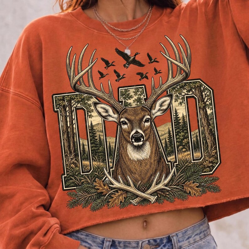 Image of Dad Deer Hunting PNG, Whitetail Buck Sublimation, Deer Hunter Dad Design, Rustic Hunting Digital Download