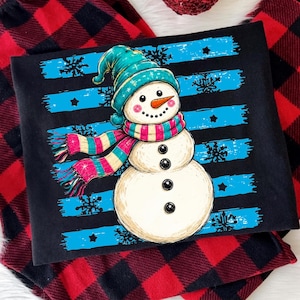Julsnögubbe PNG, Preppy vintersublimering, söt snögubbehelg PNG, festlig jul digital nedladdning bild 4