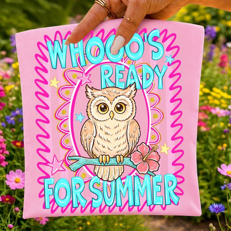 Cute Owl Whooos Ready for Summer PNG Sublimation Design