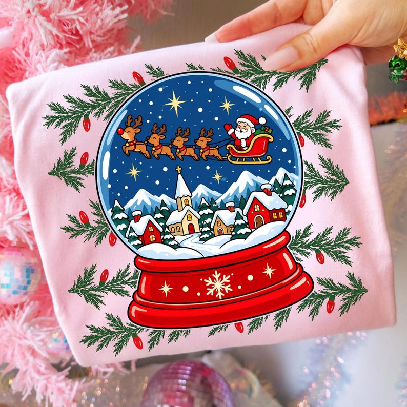 Christmas Sleigh Sublimation Design on a T-shirt