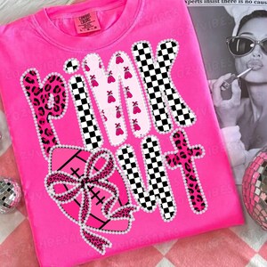 Pink Gameday Breast Cancer Awareness Football Sublimation Design with Checker Leopard Ribbon