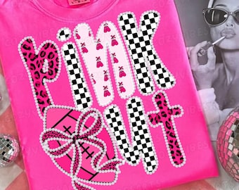 Pink Gameday Brustkrebsbewusstsein Fußball Sublimationsdesign mit Checker Leopard Ribbon