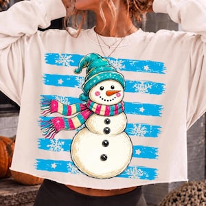 Julsnögubbe PNG, Preppy vintersublimering, söt snögubbehelg PNG, festlig jul digital nedladdning bild 5