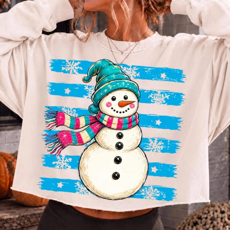 Close-up of Cute Preppy Snowman Illustration