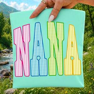 Seersucker Grandma Mama PNG Bundle, Gigi Mimi Nana Sublimation Designs Set, Preppy Mom Shirt PNG Pack, Mothers Day Sublimation Collection image 3