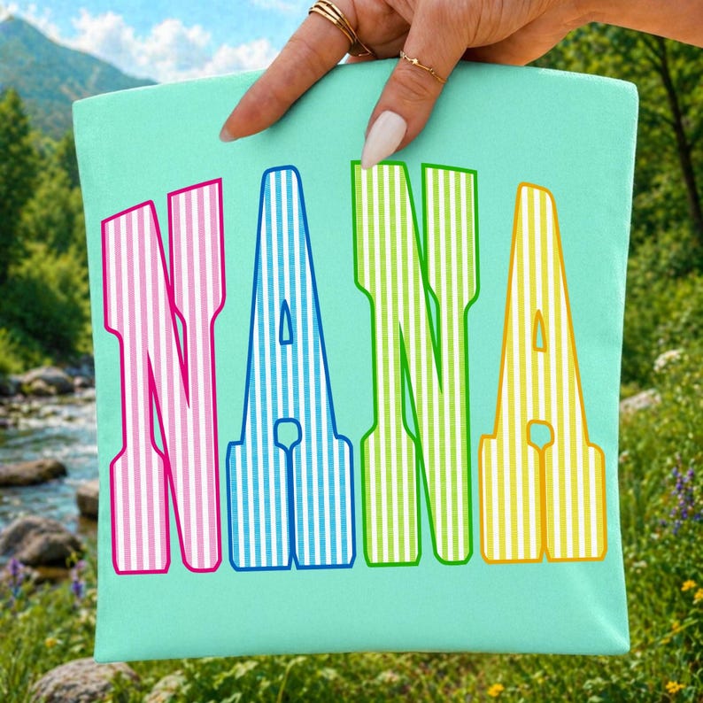 Image of Seersucker Grandma Mama PNG Bundle, Gigi Mimi Nana Sublimation Designs Set, Preppy Mom Shirt PNG Pack, Mothers Day Sublimation Collection