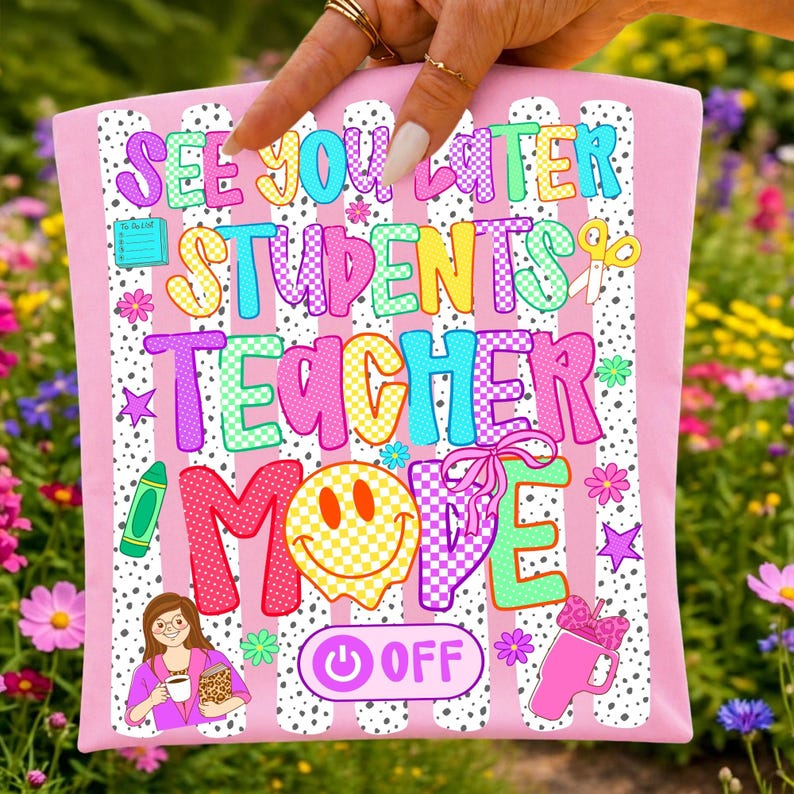Cute Kawaii Teacher Mode Off Sublimation Shirt Design