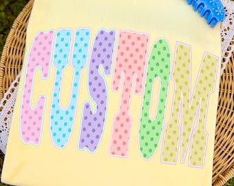 Mother's Day Custom Coquette Mama PNG  Polka Dot Neon Girly Alphabet Clipart Grandmacore Vintage Grandma Shirt Sublimation Design