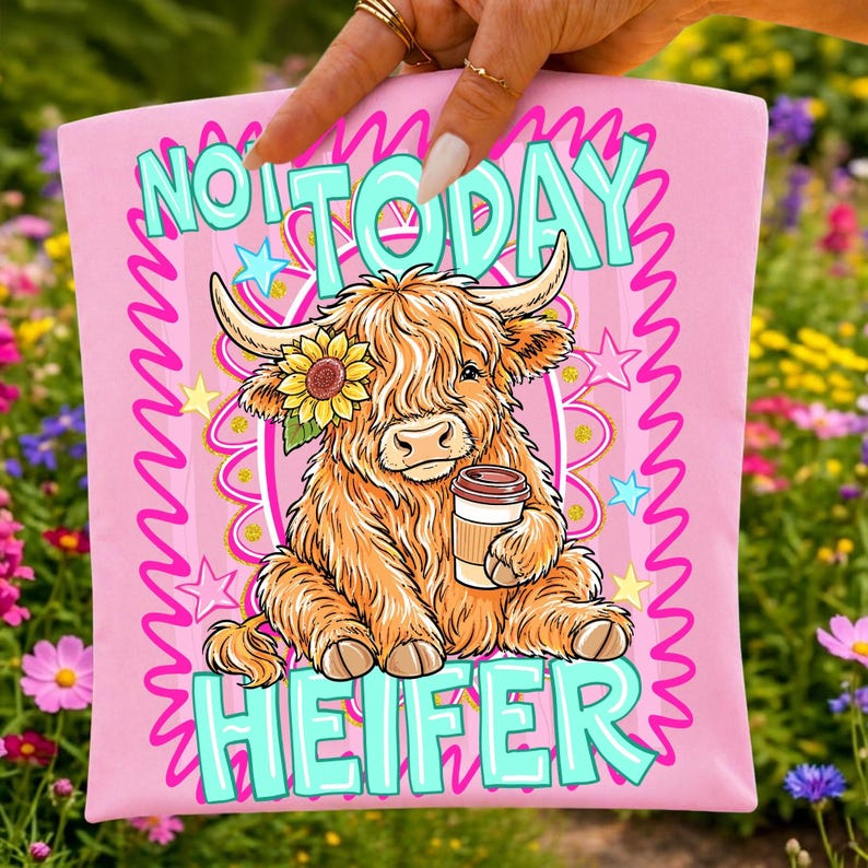 Sarcastic Western Highland Cow Coffee Graphic Sublimation Layout