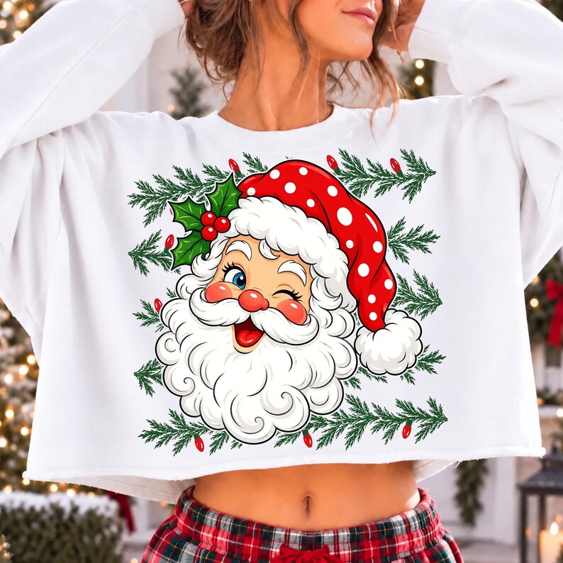 Aesthetic Distressed Xmas Santa Shirt Design