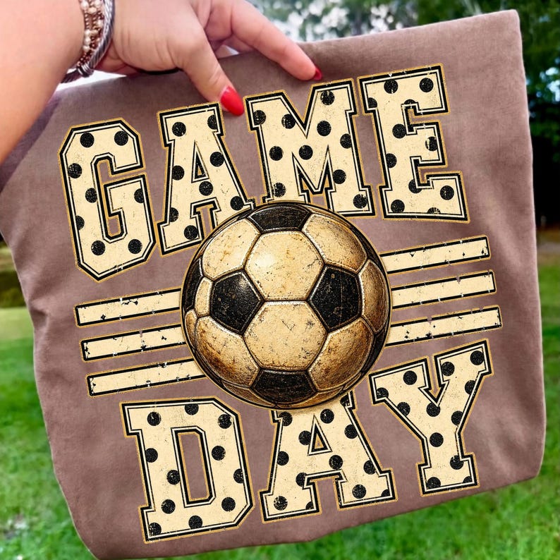 Trendy soccer season game day outfit graphic mock