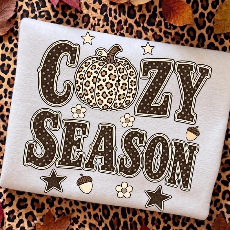 Fall themed apparel created with Cozy Season PNG