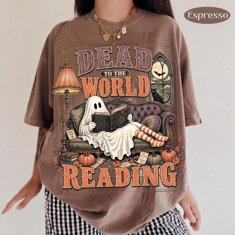 Dead to the World Ghost Reading Sublimation Design