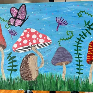 Enchanted Mushroom Forest Painting