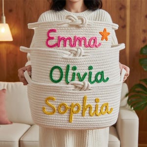 Custom Toy Basket, Custom Baby Shower Gifts, Kids Gifts, Nursery Decor, Gifts for Baby, Custom Name Basket, Dog/Cat Toy Basket