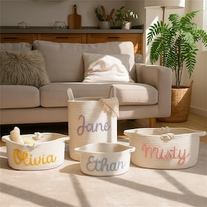 Custom Toy Basket, Custom Baby Shower Gifts, Kids Gifts, Nursery Decor, Gifts for Baby, Custom Name Basket, Dog/Cat Toy Basket