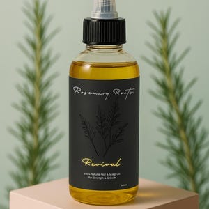 Haargroeiolie met rozemarijn en castor | 100% natuurlijk | Hoofdhuidbehandeling voor dikker, voller haar | Handgemaakt VK | 100 ml