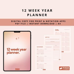 12-Week Year Planner: Level Up Your Productivity Game | Printable & Digital Download | Get Organized Now! | A4 Size