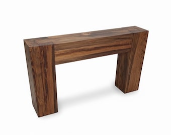 Rustic Reclaimed Wood Console Table in Walnut | Handcrafted Entryway Table | Vintage Solid Wood Hallway Furniture | Farmhouse Table