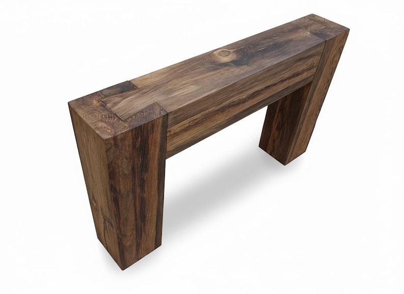 Narrow Console Table Rustic Wood, Farmhouse Entryway Table, Hallway Console Table, Reclaimed Wood Furniture zdjęcie 3