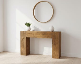 Unique Console Table Made of Old Solid Wood | Handmade Rustic Entryway Furniture | Vintage Wooden Hallway Table | Custom Sizes