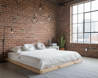 Estructura de cama para niños pequeños, listones, muebles de cama para niños, bodenbett, plataforma para niños, cama de suelo Montessori, cabaña iluminada 160x80 140x70 160x90
