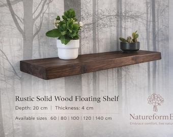 Rustieke Zwevende Plank van NatureformEU – Massief Grenen, Maatwerk, Verborgen Beugels Inclusief
